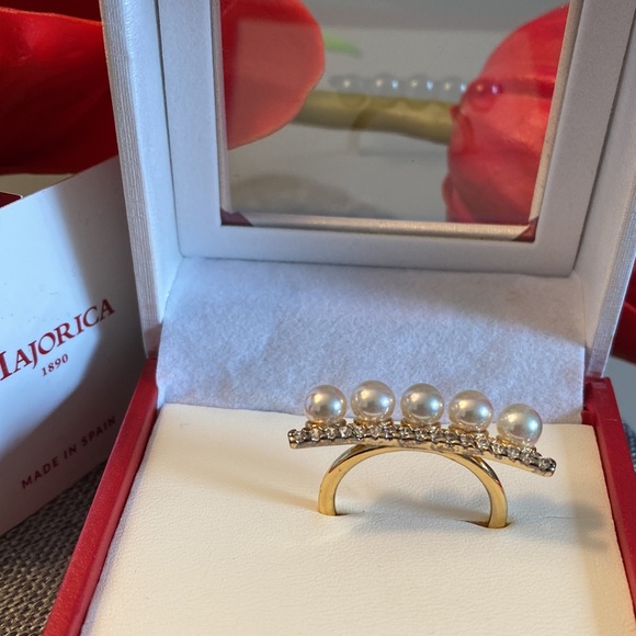 New 925 Majorica 1890 Pearl Ring - Picture 6 of 6
